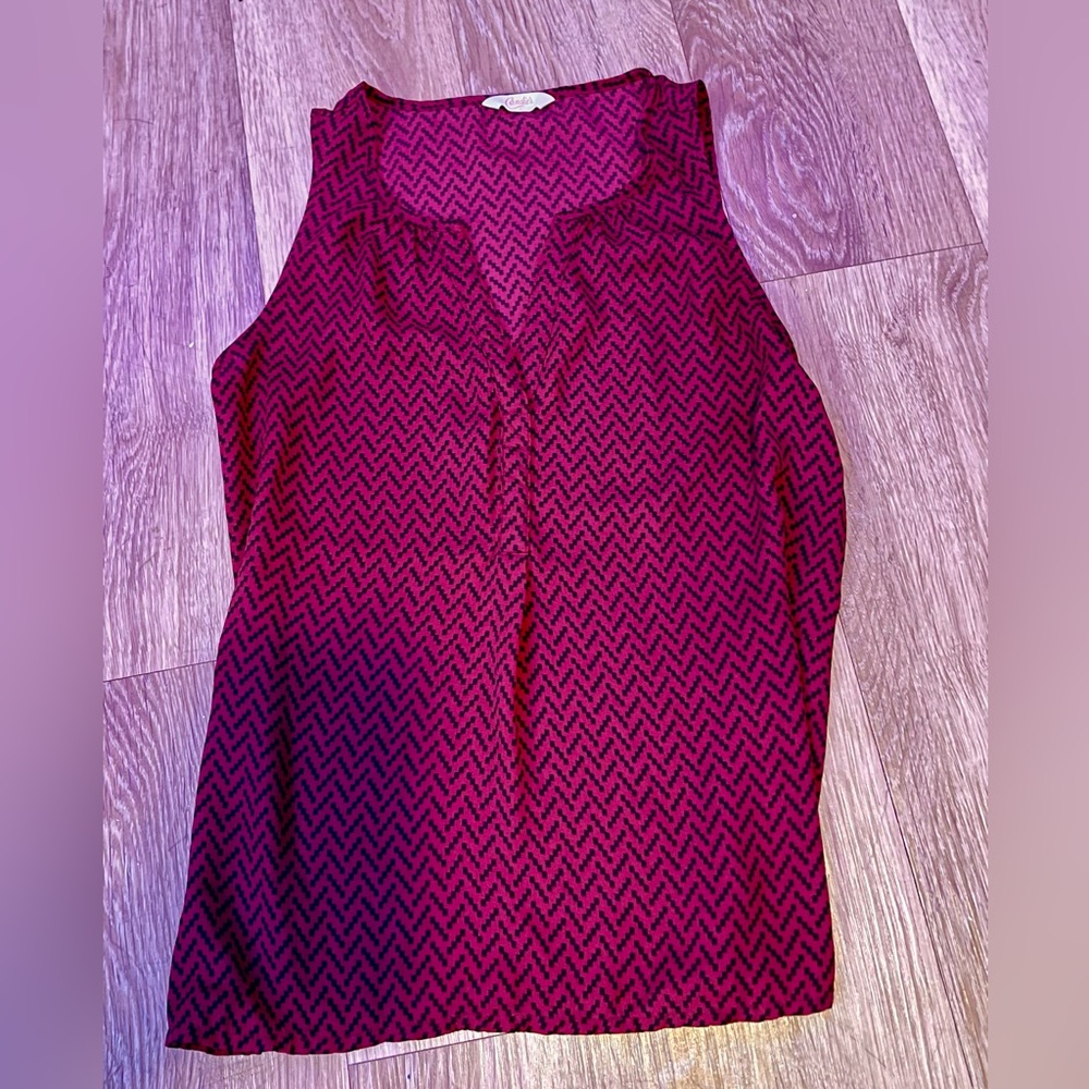 Candies brand, red tanked blouse top, size small